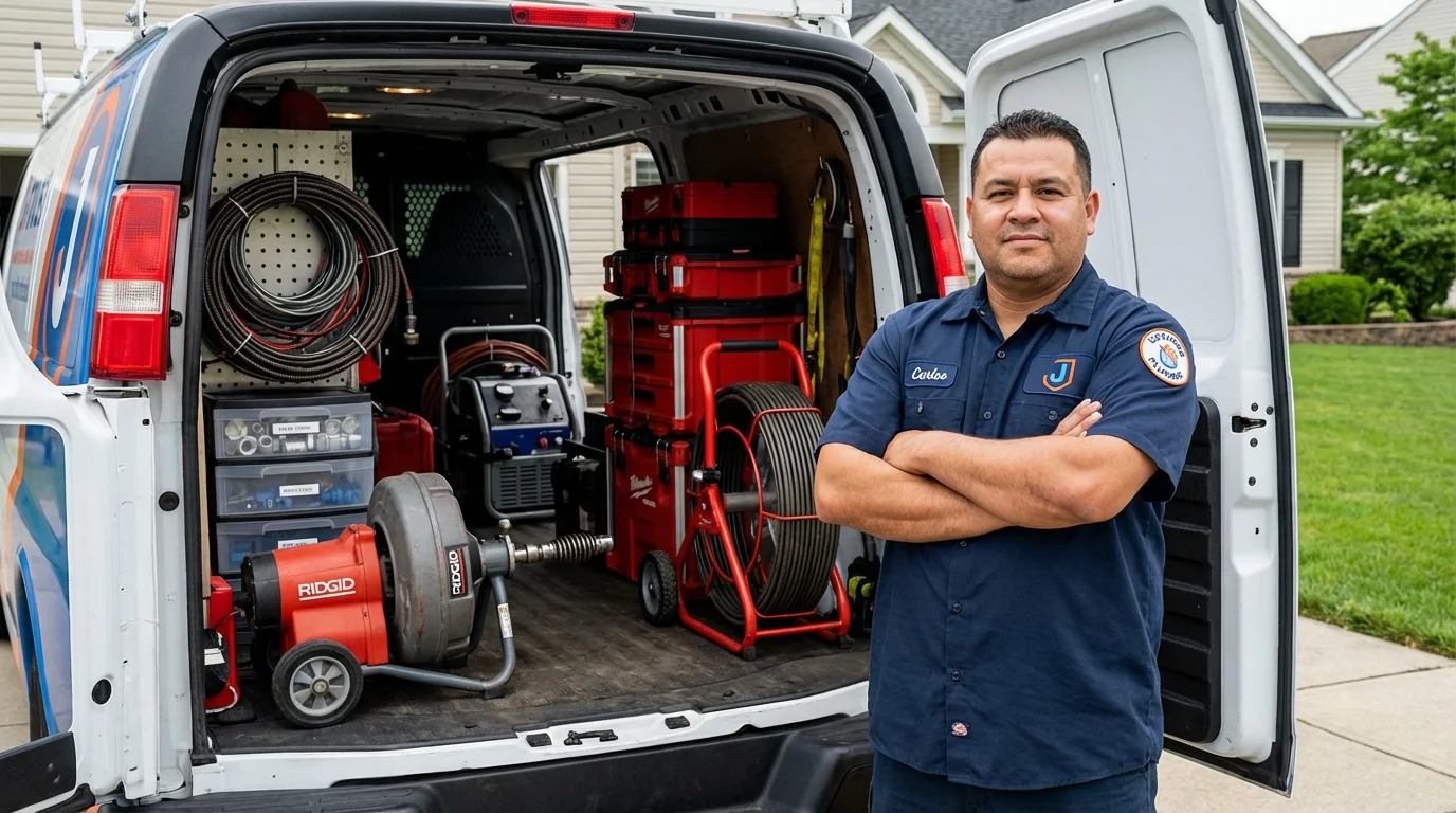 Professional drain cleaning equipment and Johns Plumbing LLC plumber in Brownsville